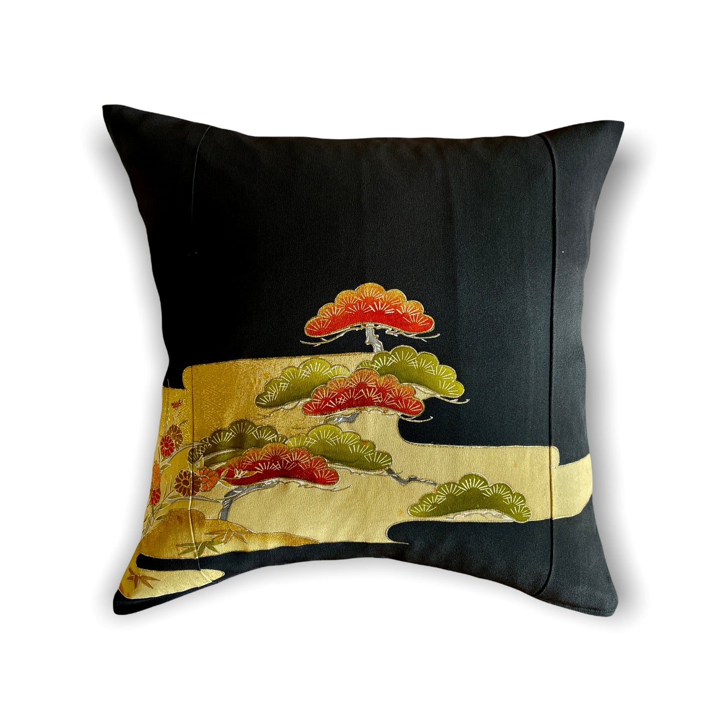 Kurotome [Karahanamon] Antique cushion (2 pieces/set)