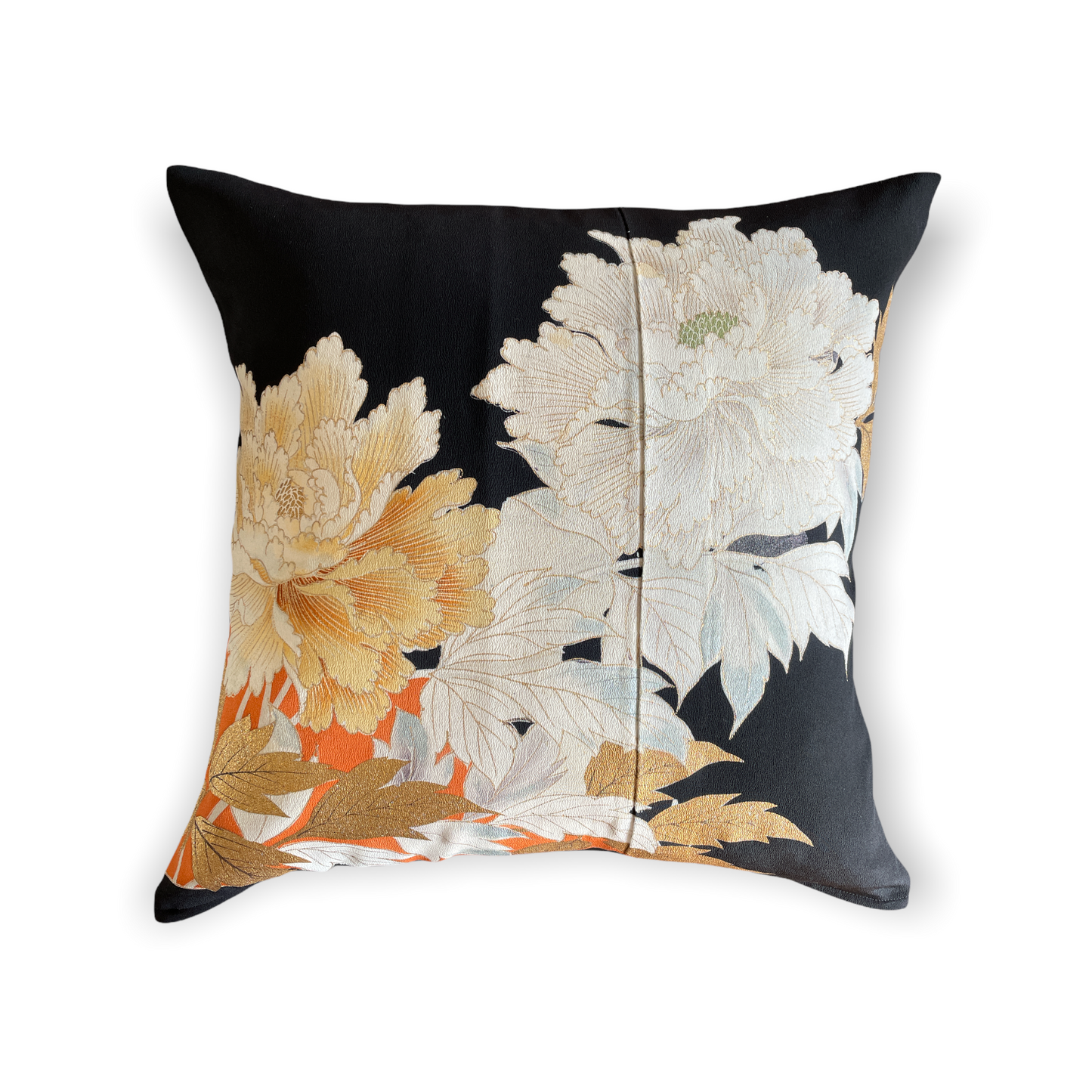 Kurotome [Peony pattern] Antique cushion (2 pieces/set)